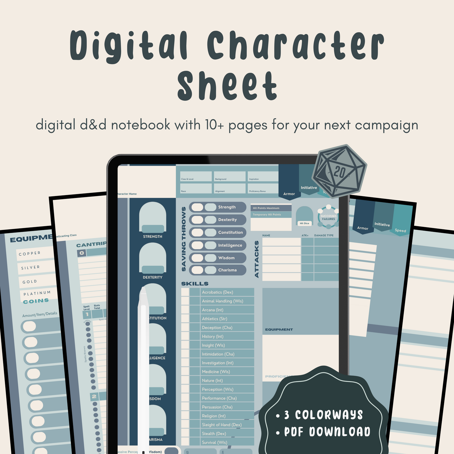 RGB Palette D&D Player Notebook