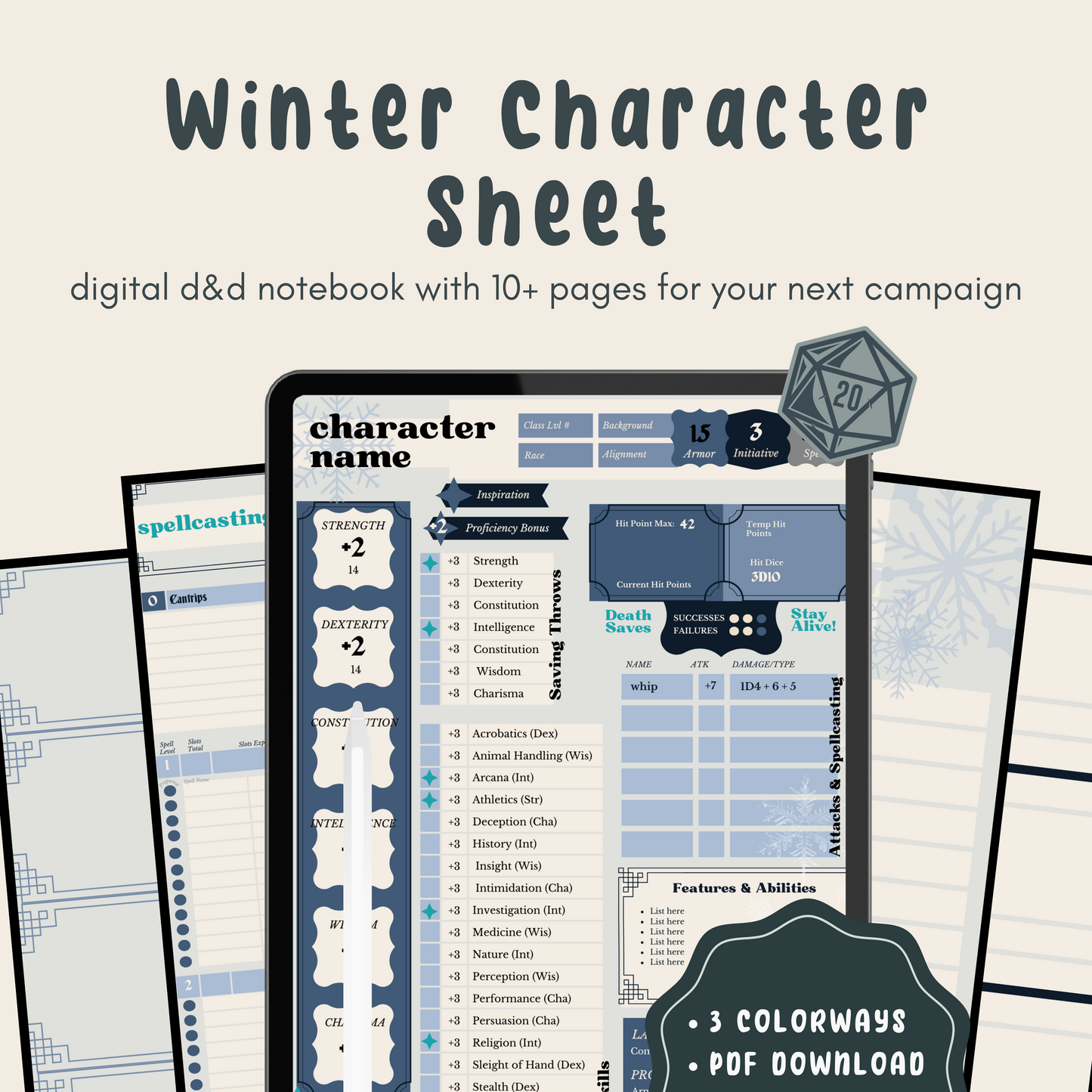 Winter D&D Player Notebook