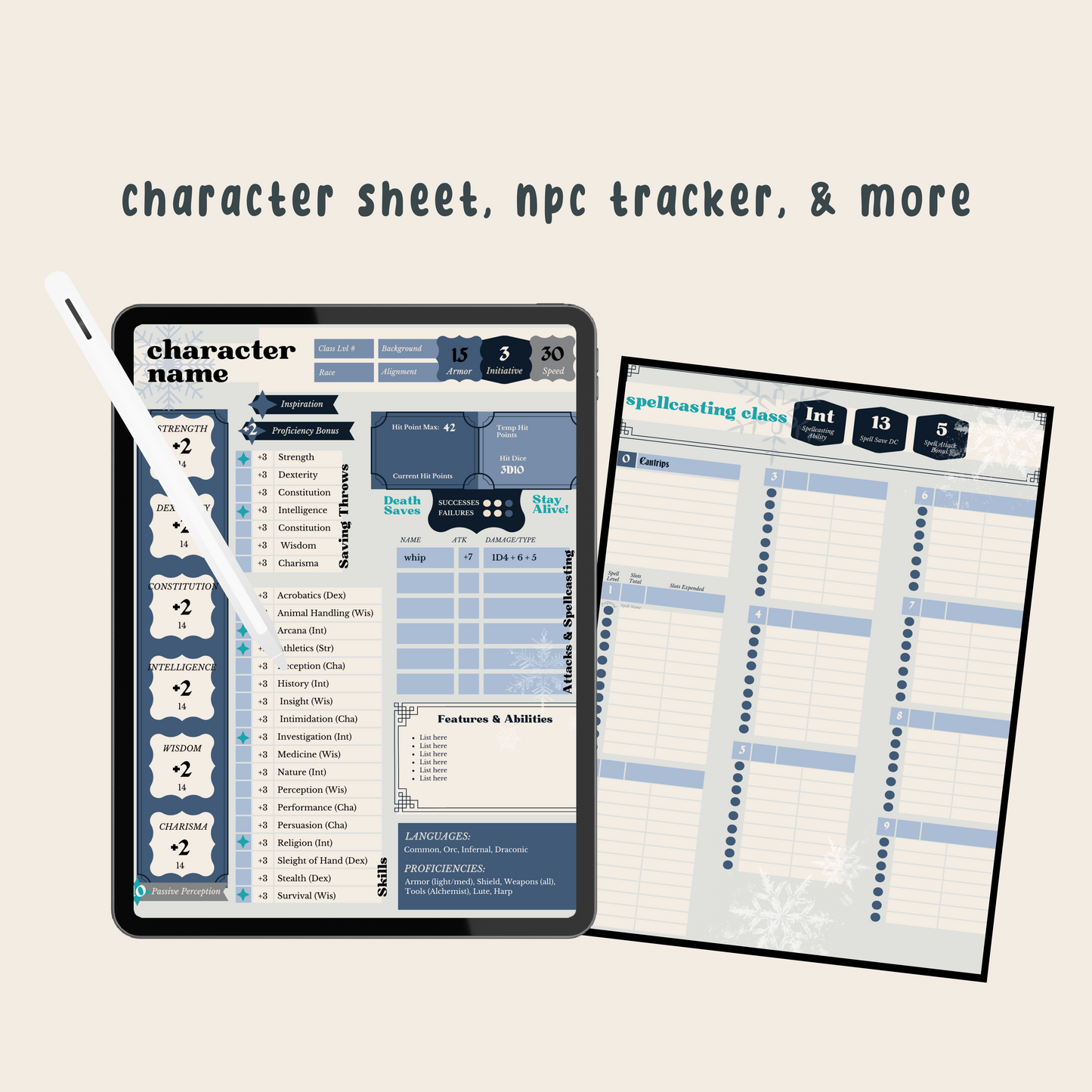 Winter D&D Player Notebook