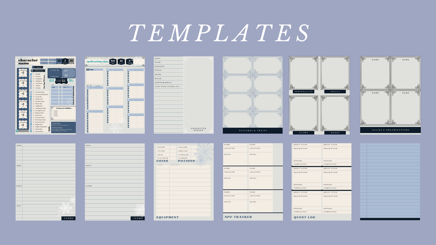 Winter D&D Player Notebook