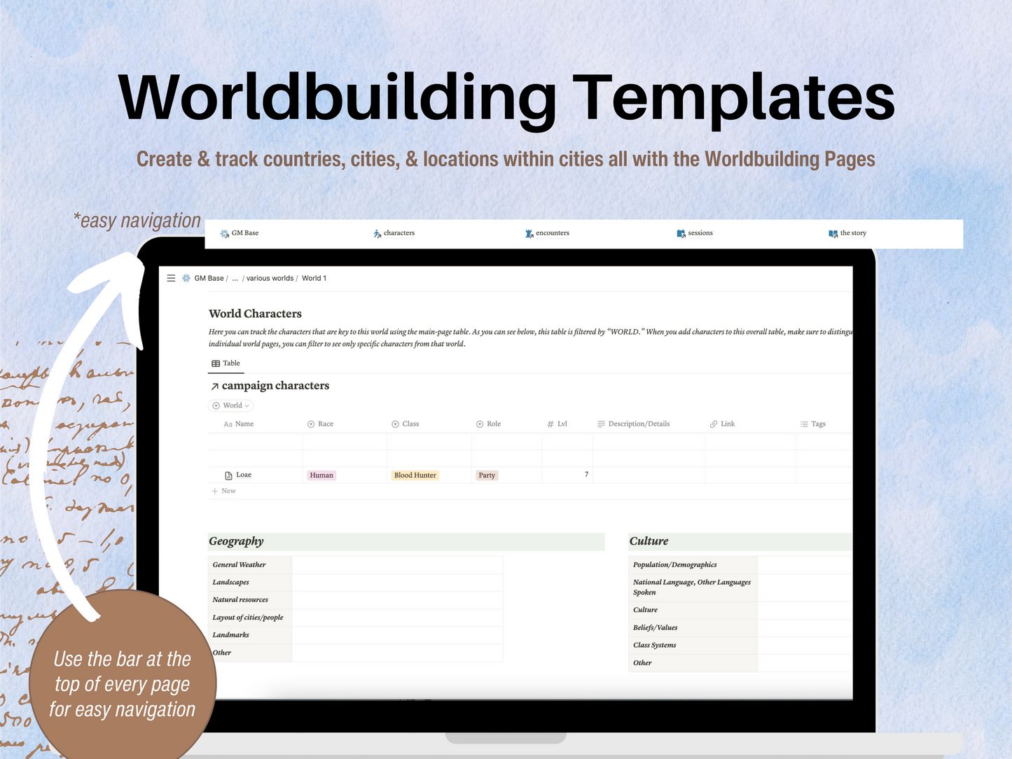 DM Planner Notion Template