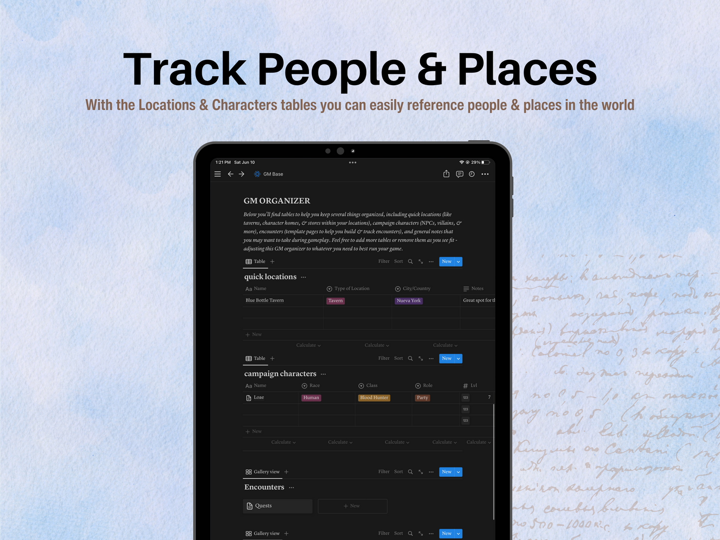 DM Planner Notion Template