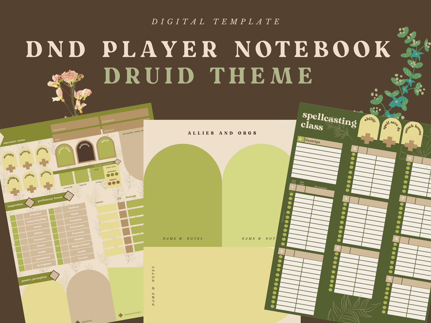 Druid D&D Player Notebook