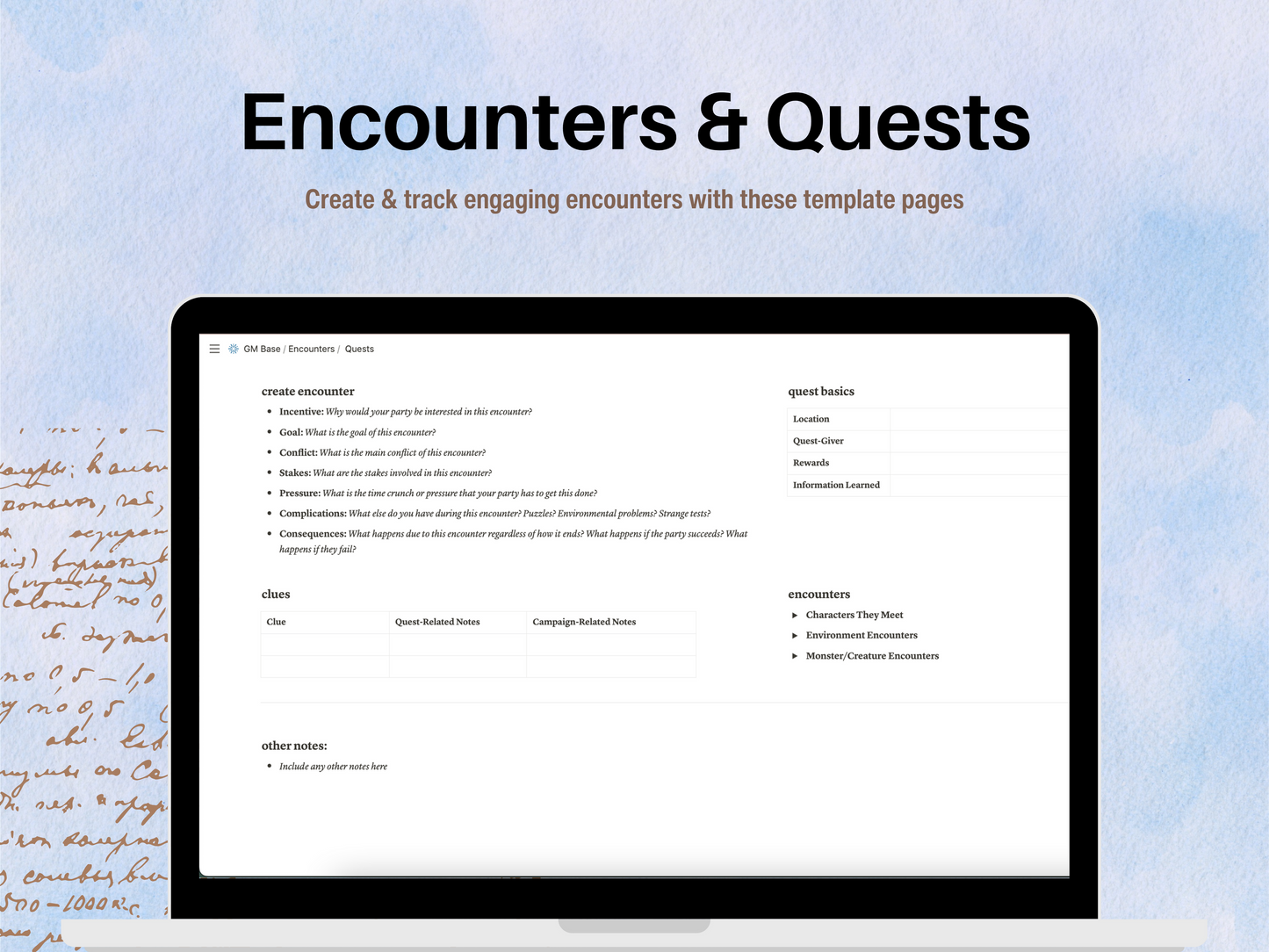 DM Planner Notion Template