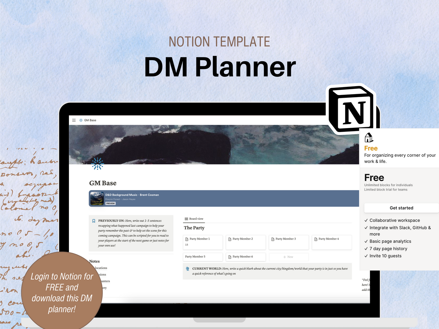 DM Planner Notion Template