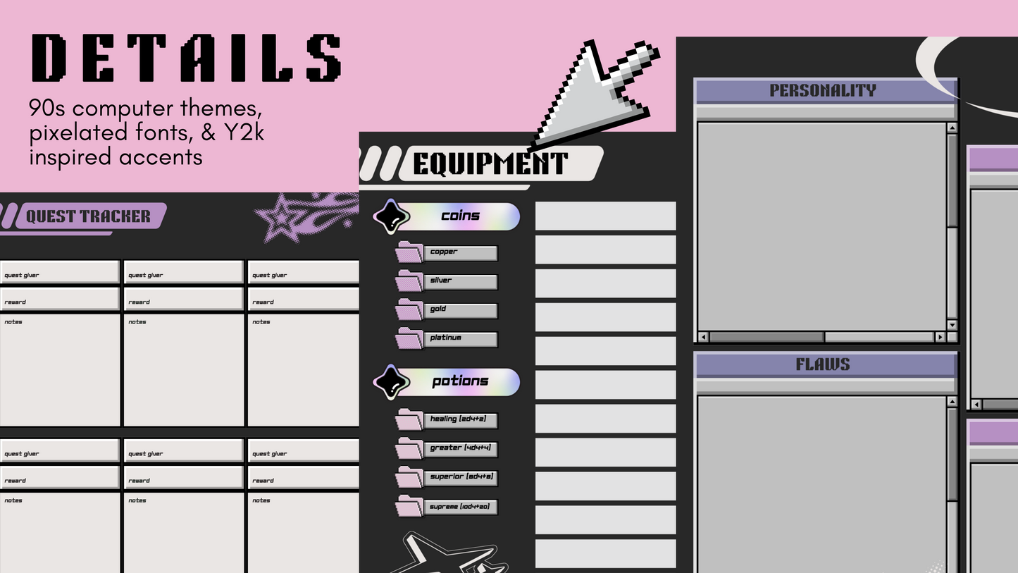 Y2K D&D Character Sheet (PDF ONLY)