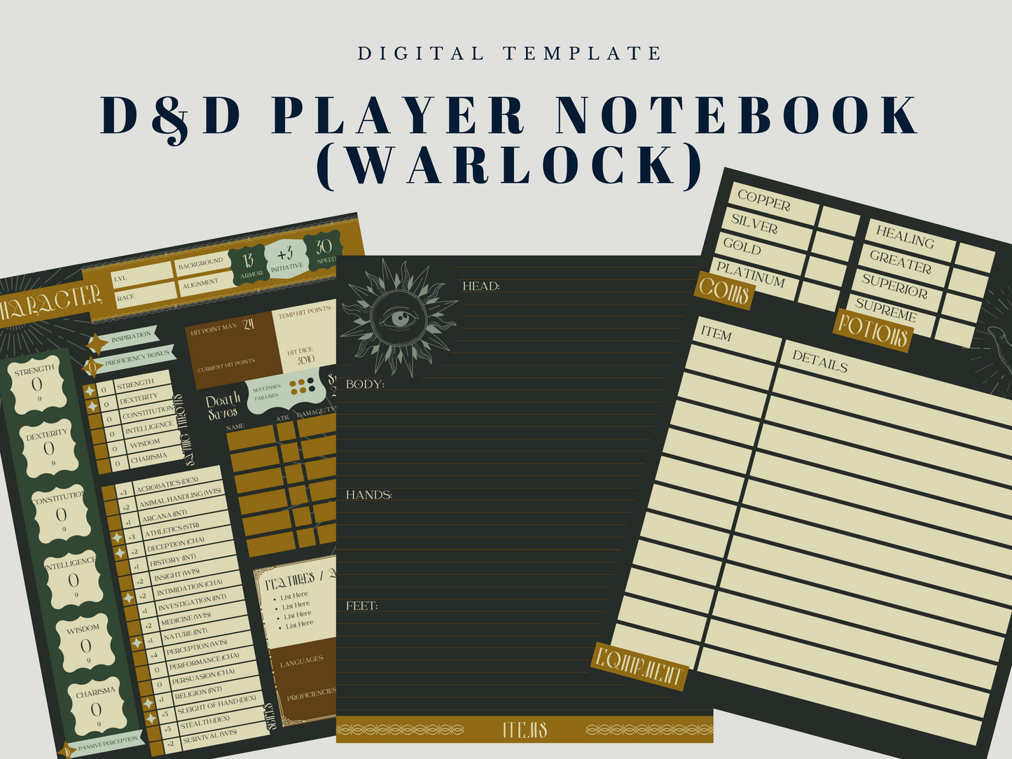 Warlock D&D Player Notebook