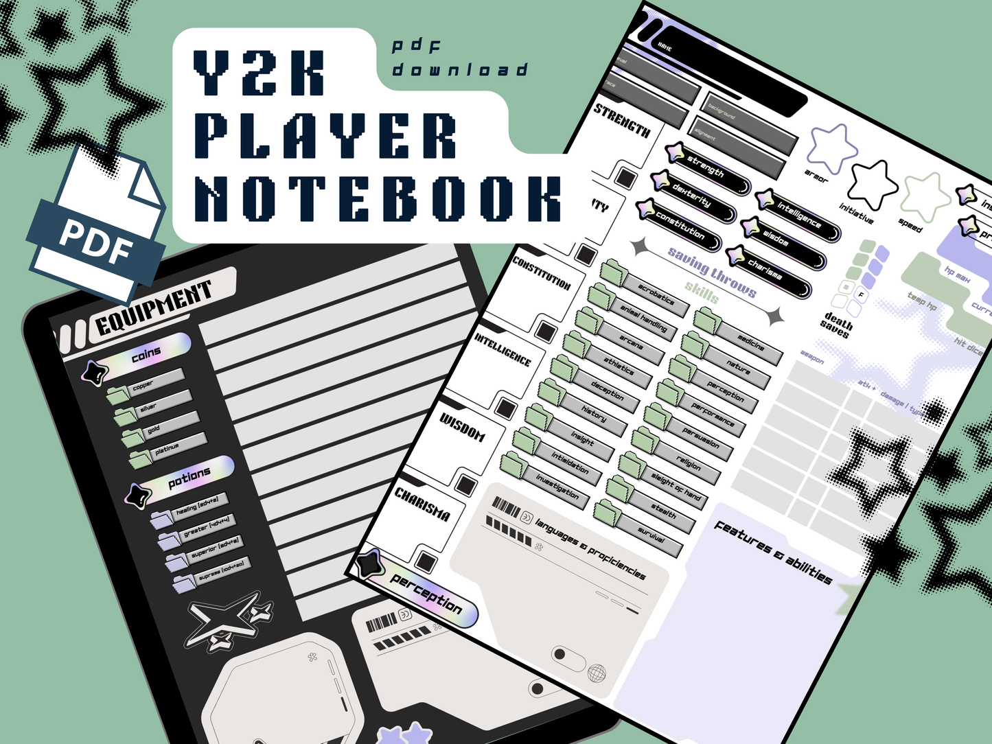 Y2K D&D Character Sheet (PDF ONLY)