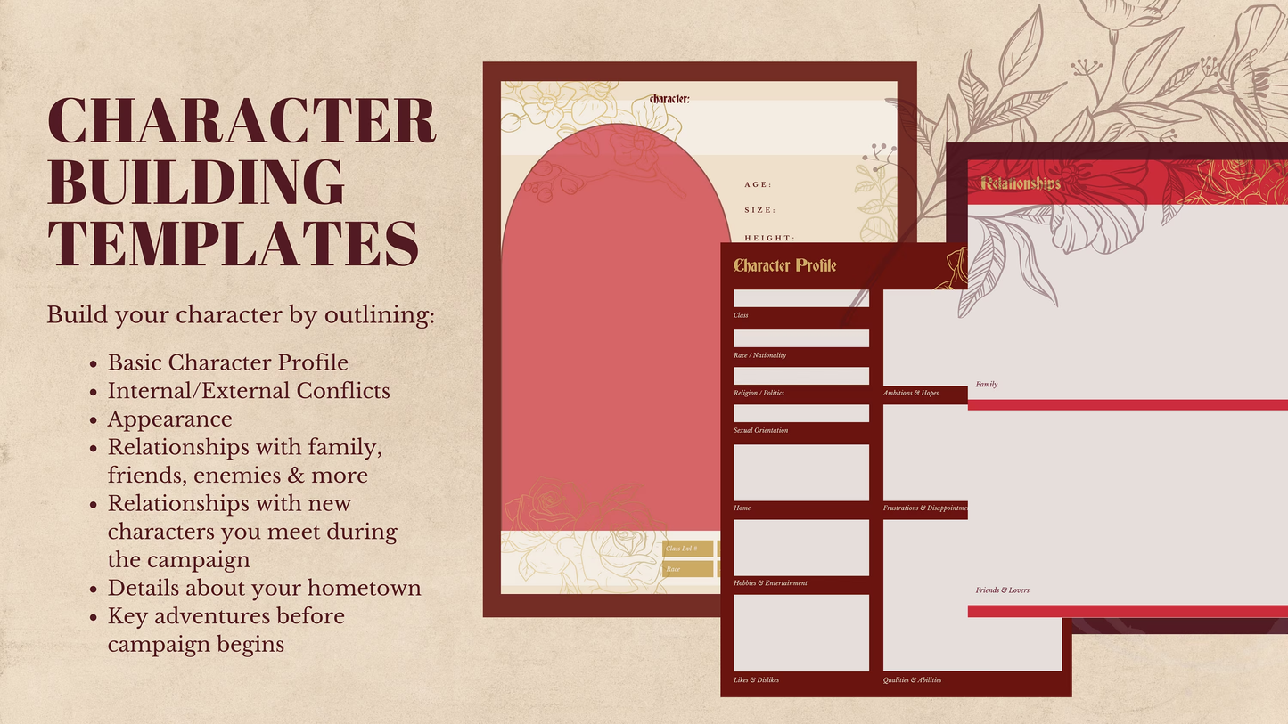 Digital D&D Character Background Template