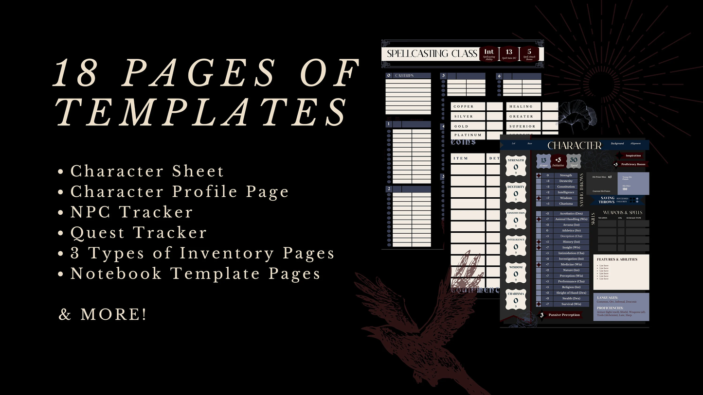Dark D&D Player Notebook