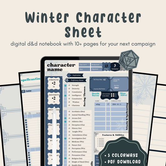 Winter D&D Player Notebook