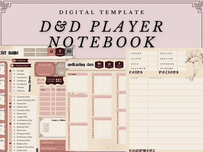 Classic D&D Player Notebook (Digital/Canva/PDF)