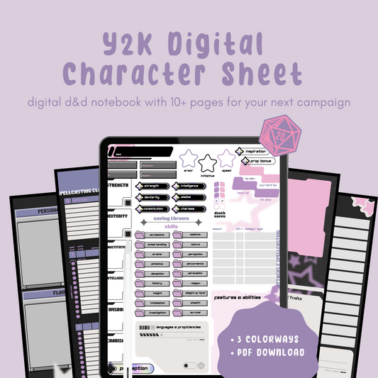 Y2K D&D Character Sheet (PDF ONLY)