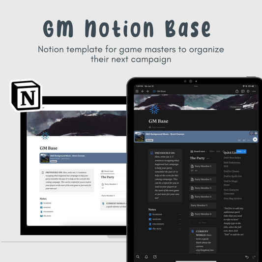 DM Planner Notion Template