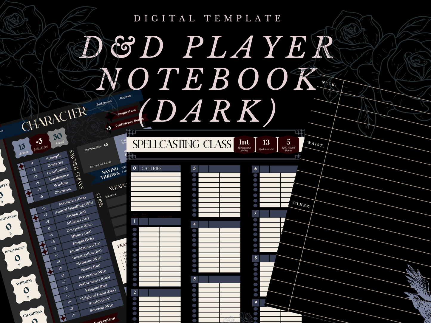 Dark D&D Player Notebook