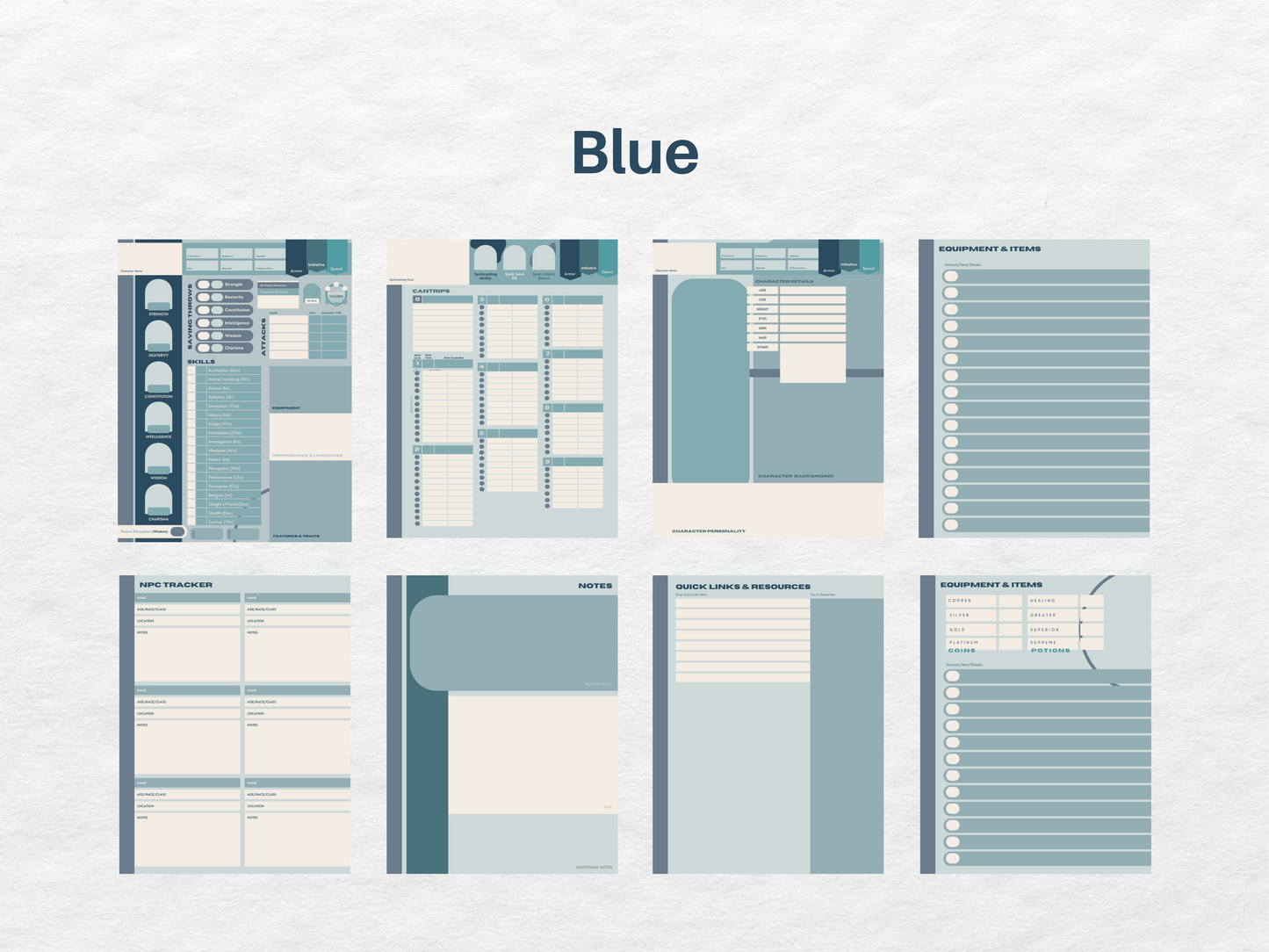 RGB Palette D&D Player Notebook