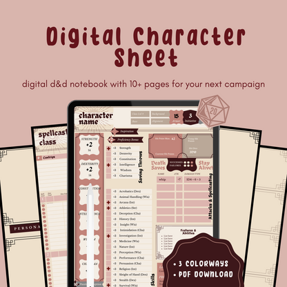 Classic D&D Player Notebook (Digital/Canva/PDF)