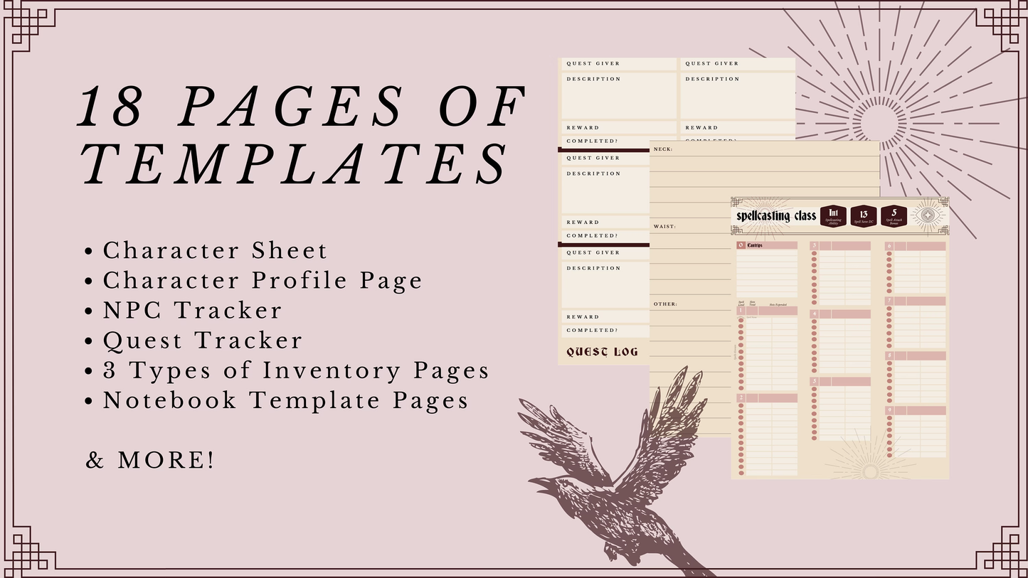 Classic D&D Player Notebook (Digital/Canva/PDF)
