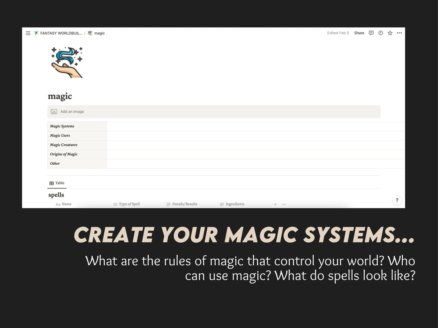Fantasy Worldbuilding Notion (Novel/D&D/Digital Template)