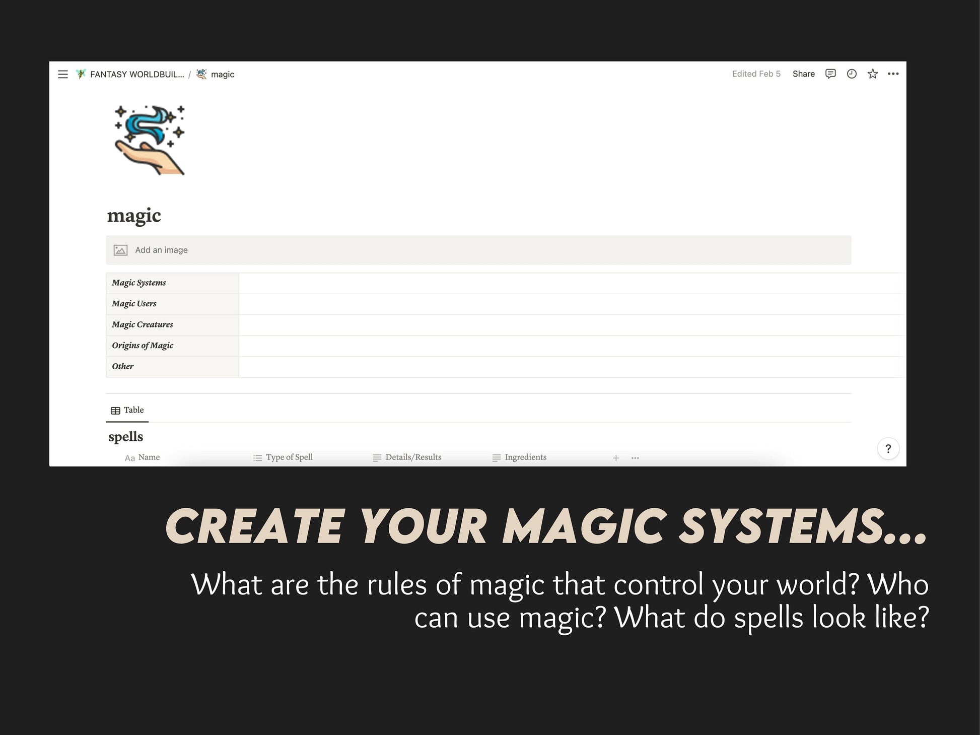 Fantasy Worldbuilding Notion (Novel/D&D/Digital Template)