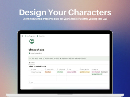 Sims4 Organizer Notion Template
